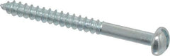 Value Collection - #6, 1-1/2" Length Under Head, Slotted Drive, Round Head Wood Screw - Zinc Plated Steel, Grade 2 - Eagle Tool & Supply