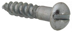 Value Collection - #7, 3/4" Length Under Head, Slotted Drive, Round Head Wood Screw - Zinc Plated Steel, Grade 2 - Eagle Tool & Supply
