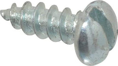 Value Collection - #8, 1/2" Length Under Head, Slotted Drive, Round Head Wood Screw - Zinc Plated Steel, Grade 2 - Eagle Tool & Supply