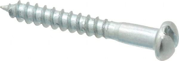 Value Collection - #8, 1-1/4" Length Under Head, Slotted Drive, Round Head Wood Screw - Zinc Plated Steel, Grade 2 - Eagle Tool & Supply