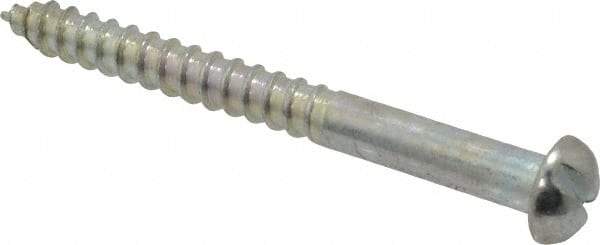Value Collection - #8, 1-3/4" Length Under Head, Slotted Drive, Round Head Wood Screw - Zinc Plated Steel, Grade 2 - Eagle Tool & Supply