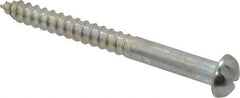 Value Collection - #8, 1-3/4" Length Under Head, Slotted Drive, Round Head Wood Screw - Zinc Plated Steel, Grade 2 - Eagle Tool & Supply