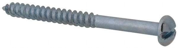 Value Collection - #8, 2" Length Under Head, Slotted Drive, Round Head Wood Screw - Zinc Plated Steel, Grade 2 - Eagle Tool & Supply