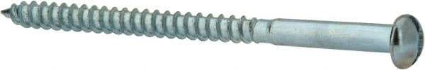 Value Collection - #8, 2-1/2" Length Under Head, Slotted Drive, Round Head Wood Screw - Zinc Plated Steel, Grade 2 - Eagle Tool & Supply