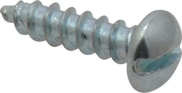 Value Collection - #10, 3/4" Length Under Head, Slotted Drive, Round Head Wood Screw - Zinc Plated Steel, Grade 2 - Eagle Tool & Supply
