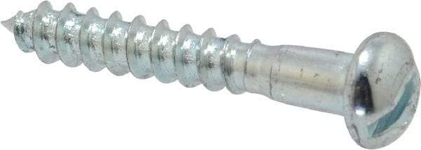 Value Collection - #10, 1-1/4" Length Under Head, Slotted Drive, Round Head Wood Screw - Zinc Plated Steel, Grade 2 - Eagle Tool & Supply