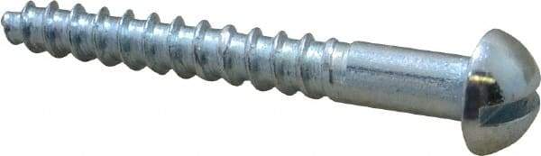 Value Collection - #10, 1-1/2" Length Under Head, Slotted Drive, Round Head Wood Screw - Zinc Plated Steel, Grade 2 - Eagle Tool & Supply