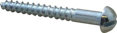 Value Collection - #10, 1-1/2" Length Under Head, Slotted Drive, Round Head Wood Screw - Zinc Plated Steel, Grade 2 - Eagle Tool & Supply