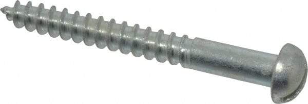 Value Collection - #10, 1-3/4" Length Under Head, Slotted Drive, Round Head Wood Screw - Zinc Plated Steel, Grade 2 - Eagle Tool & Supply