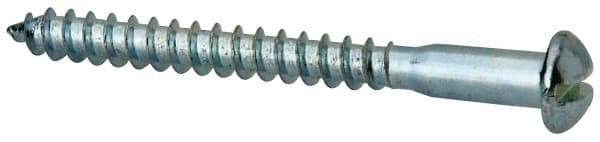 Value Collection - #10, 2" Length Under Head, Slotted Drive, Round Head Wood Screw - Zinc Plated Steel, Grade 2 - Eagle Tool & Supply