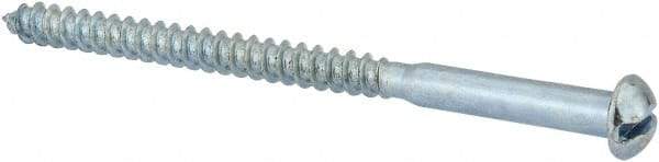 Value Collection - #10, 3" Length Under Head, Slotted Drive, Round Head Wood Screw - Zinc Plated Steel, Grade 2 - Eagle Tool & Supply