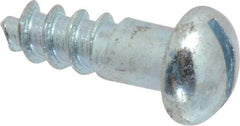 Value Collection - #12, 3/4" Length Under Head, Slotted Drive, Round Head Wood Screw - Zinc Plated Steel, Grade 2 - Eagle Tool & Supply