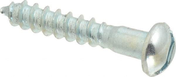 Value Collection - #12, 1-1/4" Length Under Head, Slotted Drive, Round Head Wood Screw - Zinc Plated Steel, Grade 2 - Eagle Tool & Supply