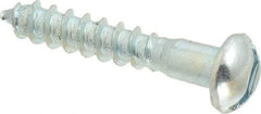 Value Collection - #12, 1-1/4" Length Under Head, Slotted Drive, Round Head Wood Screw - Zinc Plated Steel, Grade 2 - Eagle Tool & Supply