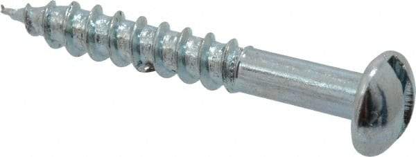 Value Collection - #12, 1-1/2" Length Under Head, Slotted Drive, Round Head Wood Screw - Zinc Plated Steel, Grade 2 - Eagle Tool & Supply
