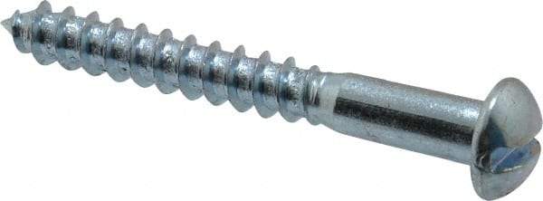 Value Collection - #14, 2" Length Under Head, Slotted Drive, Round Head Wood Screw - Zinc Plated Steel, Grade 2 - Eagle Tool & Supply