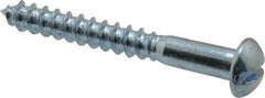 Value Collection - #14, 2" Length Under Head, Slotted Drive, Round Head Wood Screw - Zinc Plated Steel, Grade 2 - Eagle Tool & Supply