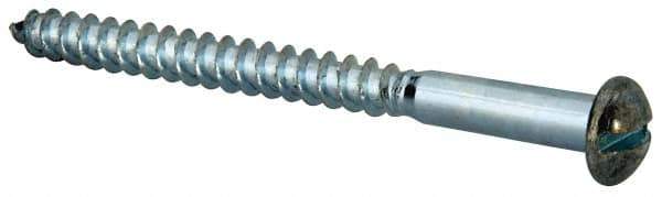 Value Collection - #14, 3" Length Under Head, Slotted Drive, Round Head Wood Screw - Zinc Plated Steel, Grade 2 - Eagle Tool & Supply