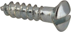 Value Collection - #4, 1/2" Length Under Head, Slotted Drive, Oval Head Wood Screw - ASME B18.6.1, Zinc Plated Steel, Grade 2 - Eagle Tool & Supply