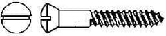 Value Collection - #10, 1-1/4" Length Under Head, Slotted Drive, Oval Head Wood Screw - Stainless Steel, Grade 18-8 - Eagle Tool & Supply