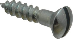 Value Collection - #6, 5/8" Length Under Head, Slotted Drive, Oval Head Wood Screw - ASME B18.6.1, Zinc Plated Steel, Grade 2 - Eagle Tool & Supply