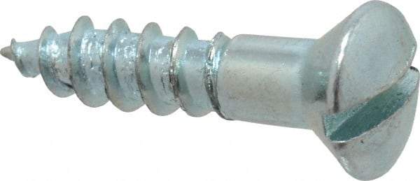 Value Collection - #8, 3/4" Length Under Head, Slotted Drive, Oval Head Wood Screw - ASME B18.6.1, Zinc Plated Steel, Grade 2 - Eagle Tool & Supply