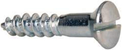 Value Collection - #10, 1" Length Under Head, Slotted Drive, Oval Head Wood Screw - ASME B18.6.1, Zinc Plated Steel, Grade 2 - Eagle Tool & Supply