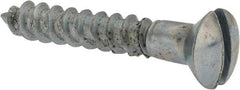 Value Collection - #10, 1-1/4" Length Under Head, Slotted Drive, Oval Head Wood Screw - ASME B18.6.1, Zinc Plated Steel, Grade 2 - Eagle Tool & Supply