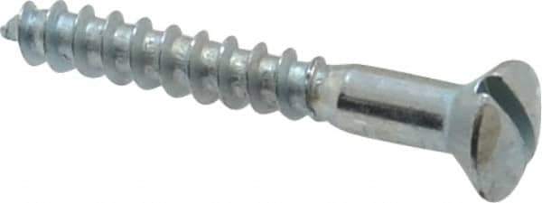 Value Collection - #10, 1-1/2" Length Under Head, Slotted Drive, Oval Head Wood Screw - ASME B18.6.1, Zinc Plated Steel, Grade 2 - Eagle Tool & Supply