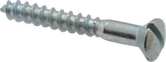 Value Collection - #10, 1-1/2" Length Under Head, Slotted Drive, Oval Head Wood Screw - ASME B18.6.1, Zinc Plated Steel, Grade 2 - Eagle Tool & Supply