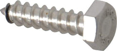 Value Collection - 1/4" Screw, 1" Length Under Head, Stainless Steel, Hex Head Lag Screw - Grade 18-8, Uncoated - Eagle Tool & Supply
