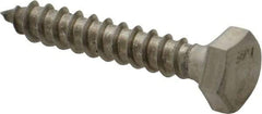 Value Collection - 1/4" Screw, 1-1/2" Length Under Head, Stainless Steel, Hex Head Lag Screw - Grade 18-8, Uncoated - Eagle Tool & Supply