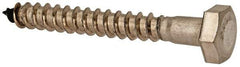 Value Collection - 1/4" Screw, 2" Length Under Head, Stainless Steel, Hex Head Lag Screw - Grade 18-8, Uncoated - Eagle Tool & Supply