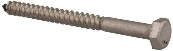 Value Collection - 1/4" Screw, 3" Length Under Head, Stainless Steel, Hex Head Lag Screw - Grade 18-8, Uncoated - Eagle Tool & Supply