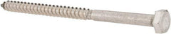 Value Collection - 1/4" Screw, 4" Length Under Head, Stainless Steel, Hex Head Lag Screw - Grade 18-8, Uncoated - Eagle Tool & Supply