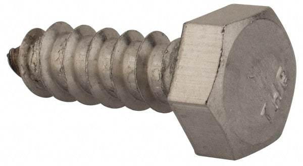 Value Collection - 5/16" Screw, 1" Length Under Head, Stainless Steel, Hex Head Lag Screw - Grade 18-8, Uncoated - Eagle Tool & Supply
