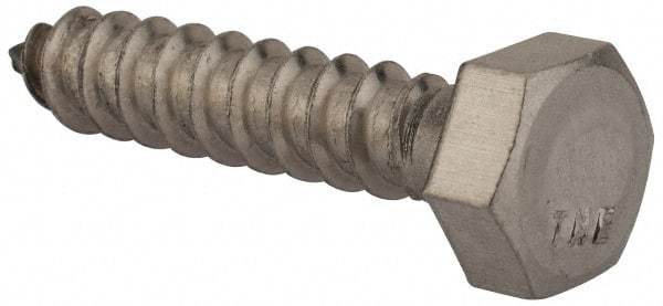 Value Collection - 5/16" Screw, 1-1/2" Length Under Head, Stainless Steel, Hex Head Lag Screw - Grade 18-8, Uncoated - Eagle Tool & Supply