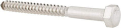 Value Collection - 5/16" Screw, 3-1/2" Length Under Head, Stainless Steel, Hex Head Lag Screw - Grade 18-8, Uncoated - Eagle Tool & Supply