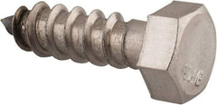 Value Collection - 3/8" Screw, 1-1/4" Length Under Head, Stainless Steel, Hex Head Lag Screw - Grade 18-8, Uncoated - Eagle Tool & Supply