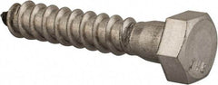 Value Collection - 3/8" Screw, 2" Length Under Head, Stainless Steel, Hex Head Lag Screw - Grade 18-8, Uncoated - Eagle Tool & Supply