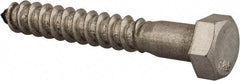 Value Collection - 3/8" Screw, 2-1/2" Length Under Head, Stainless Steel, Hex Head Lag Screw - Grade 18-8, Uncoated - Eagle Tool & Supply