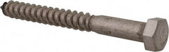 Value Collection - 3/8" Screw, 3-1/2" Length Under Head, Stainless Steel, Hex Head Lag Screw - Grade 18-8, Uncoated - Eagle Tool & Supply