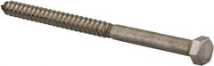 Value Collection - 3/8" Screw, 6" Length Under Head, Stainless Steel, Hex Head Lag Screw - Grade 18-8, Uncoated - Eagle Tool & Supply