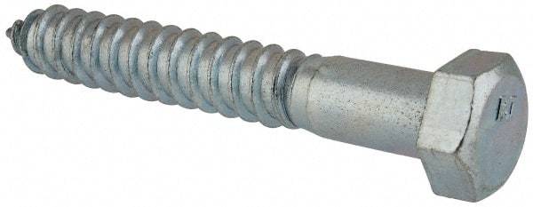 Value Collection - 3/4" Screw, 5" Length Under Head, Steel, Hex Head Lag Screw - Zinc Plated, Grade 2 - Eagle Tool & Supply