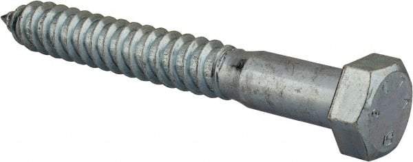 Value Collection - 3/4" Screw, 6" Length Under Head, Steel, Hex Head Lag Screw - Zinc Plated, Grade 2 - Eagle Tool & Supply