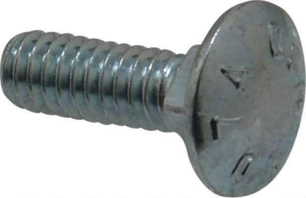 Value Collection - 1/4-20 UNC 3/4" Length Under Head, Standard Square Neck, Carriage Bolt - Grade 2 Steel, Zinc-Plated Finish - Eagle Tool & Supply