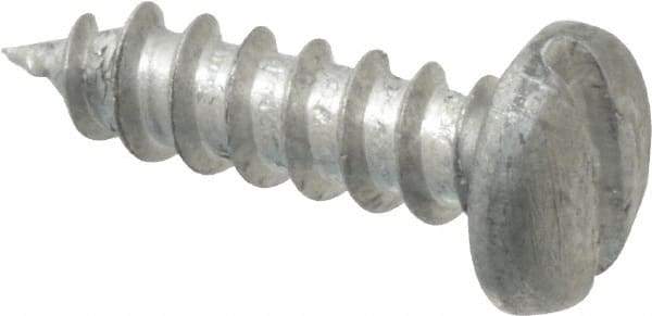 Value Collection - #6 Pan Head Slotted Sheet Metal Screw - Aluminum, 1/2" Length Under Head, ASME B18.6.4 - Eagle Tool & Supply