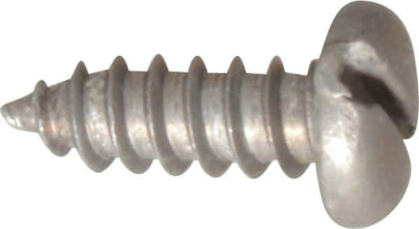 Value Collection - #8 Pan Head Slotted Sheet Metal Screw - Aluminum, 1/2" Length Under Head, ASME B18.6.4 - Eagle Tool & Supply