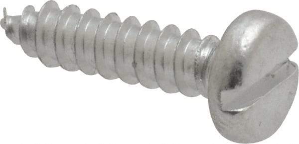 Value Collection - #10 Pan Head Slotted Sheet Metal Screw - Aluminum, 3/4" Length Under Head, ASME B18.6.3 & ASME B18.6.4 - Eagle Tool & Supply