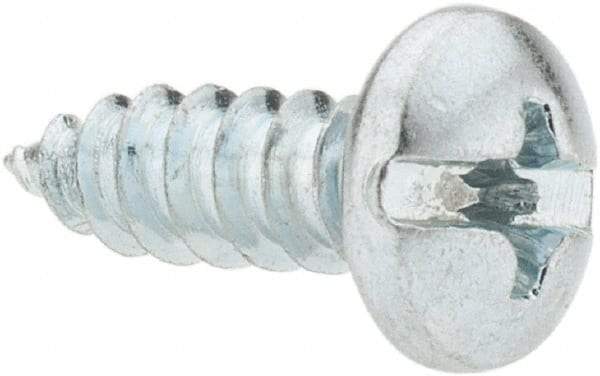 Value Collection - #8 Pan Head Slotted Phillips Sheet Metal Screw - Steel, 1/2" Length Under Head, Grade 2 - Eagle Tool & Supply